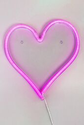BHS Lighting Glow Heart Neon Wall Light in Pink - thumbnail 1