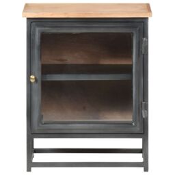 Berkfield Home Bedside Cabinet Grey 40x30x50 cm Solid Acacia Wood - Size: 40 x 30 x 50 cm - thumbnail 2