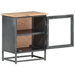 Berkfield Home Bedside Cabinet Grey 40x30x50 cm Solid Acacia Wood - Size: 40 x 30 x 50 cm - thumbnail 3