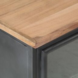 Berkfield Home Bedside Cabinet Grey 40x30x50 cm Solid Acacia Wood - Size: 40 x 30 x 50 cm - thumbnail 5