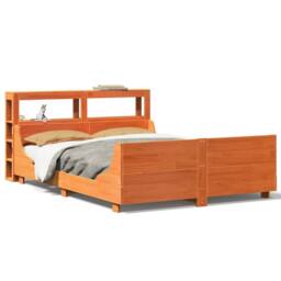 Berkfield Home Bed Frame without Mattress Wax Brown 120x200 cm Solid Wood Pine - Size: Small Double - thumbnail 1