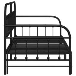 Berkfield Home Modern Daybed Frame with Trundle Black 90x200 cm Steel - thumbnail 6