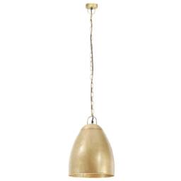 Berkfield Home Industrial Hanging Lamp 25 W Brass Round 32 cm E27 in Gold - thumbnail 3