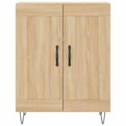 Berkfield Home Sideboard Sonoma Oak 69.5x34x90 cm Engineered Wood in Light Tan - thumbnail 6