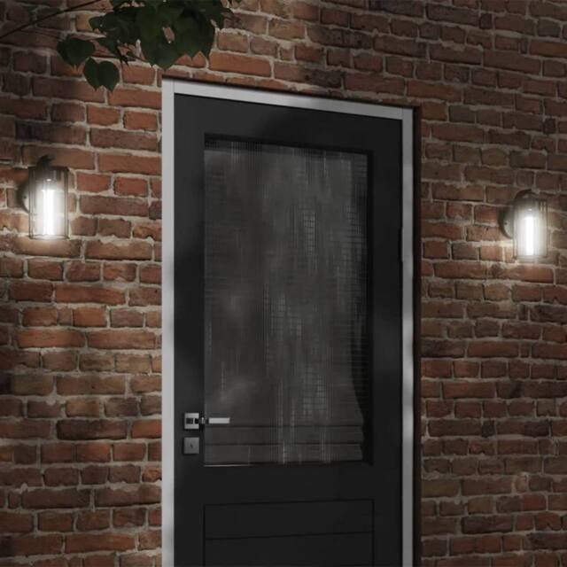 Berkfield Home Outdoor Wall Lights 2pcs Black Stainless Steel - image 1