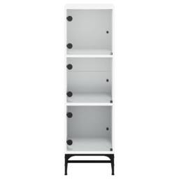 Berkfield Home Highboard with Glass Doors White 35x37x120 cm - Size: 35 x 37 x 120 cm - thumbnail 6