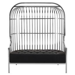 Orsina Eliza Two Seat Dome Cage Sofa in Silver - thumbnail 6