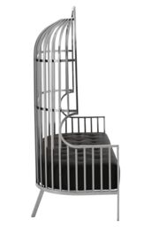 Orsina Eliza Two Seat Dome Cage Sofa in Silver - thumbnail 3