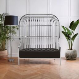 Orsina Eliza Two Seat Dome Cage Sofa in Silver - thumbnail 1