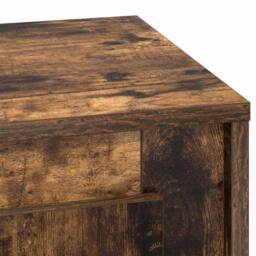 Berkfield Home Stunning Bedside Cabinet with LED Lights Smoked Oak 44x34, 5x45 cm in Brown - thumbnail 9