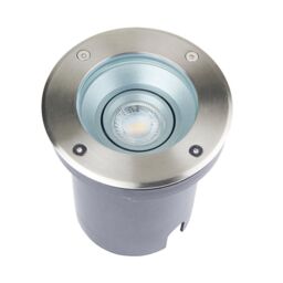 Netlighting Pillar Tilt Outdoor Recessed Ground Light Brushed Stainless Steel & Clear Glass IP67 in Grey - thumbnail 3