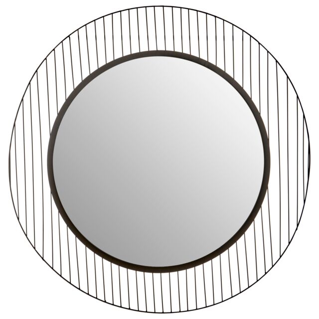 Orsina Circular Wall Mirror, Wall Mirror with metal wire frame, Modern Wall Mirror For Living Room & Hallway in Black - image 1