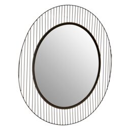 Orsina Circular Wall Mirror, Wall Mirror with metal wire frame, Modern Wall Mirror For Living Room & Hallway in Black - thumbnail 2