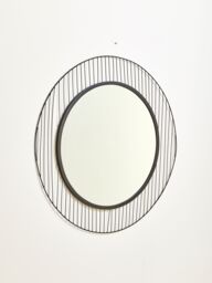 Orsina Circular Wall Mirror, Wall Mirror with metal wire frame, Modern Wall Mirror For Living Room & Hallway in Black - thumbnail 3