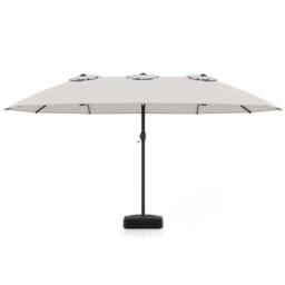 Gymax Double Sided Patio Umbrella Large Market Umbrella Outdoor in Beige - thumbnail 9