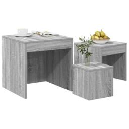 Berkfield Home Nesting Tables 3 pcs Grey Sonoma Engineered Wood - thumbnail 4