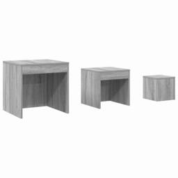 Berkfield Home Nesting Tables 3 pcs Grey Sonoma Engineered Wood - thumbnail 3