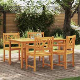 Berkfield Home Elegant Garden Chairs 4 pcs 56x55.5x90 cm Solid Wood Acacia in Brown - thumbnail 2