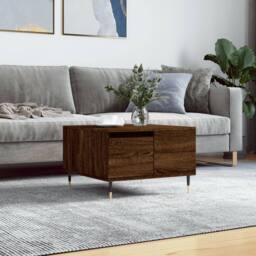Berkfield Home Coffee Table Brown Oak 55x55x36.5 cm Engineered Wood - thumbnail 2