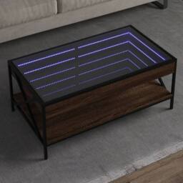 Berkfield Home Coffee Table with Infinity LED Brown Oak 90x50x38 cm - Size: 90 x 50 x 38 cm - thumbnail 2