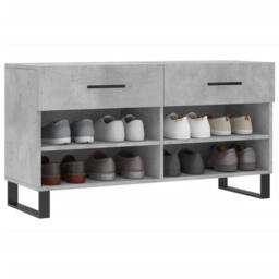 Berkfield Home Shoe Bench Concrete Grey 102x35x55 cm Engineered Wood - Size: 102 x 35 x 55 cm