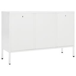 Berkfield Home Sideboard White 105x35x70 cm Steel & Tempered Glass - Size: 105 x 35 x 70 cm - thumbnail 5