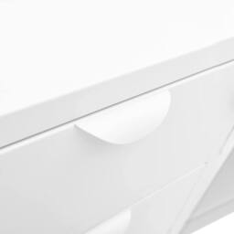 Berkfield Home Sideboard White 105x35x70 cm Steel & Tempered Glass - Size: 105 x 35 x 70 cm - thumbnail 7