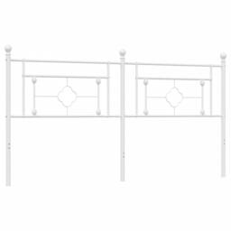 Berkfield Home Metal Headboard White 180 cm - thumbnail 1