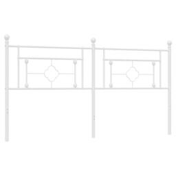 Berkfield Home Metal Headboard White 180 cm - thumbnail 5