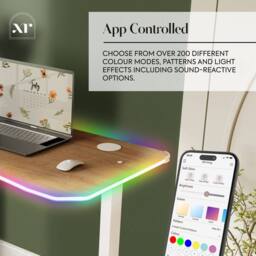 X Rocker Oka RGB LED Office Desk with Wireless Charging in Light Oak - Size: Small - thumbnail 4