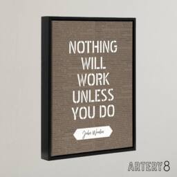 "Artery8 Basketball Quote John Wooden Nothing Works Framed Canvas Wall Art Print in Brown - Size: W12"" x H16""" - thumbnail 2