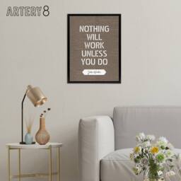 "Artery8 Basketball Quote John Wooden Nothing Works Framed Canvas Wall Art Print in Brown - Size: W12"" x H16""" - thumbnail 3