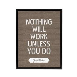 "Artery8 Basketball Quote John Wooden Nothing Works Framed Canvas Wall Art Print in Brown - Size: W12"" x H16""" - thumbnail 1