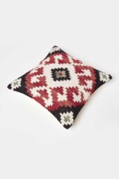 Homescapes Tawa Handwoven Traditional Red & Black Kilim Cushion - Size: 45 cm x 45 cm - thumbnail 5
