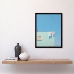Artery8 Wall Art Print Washing Line Shadows By Amy Denver Minimalist Soft Pastel Laundry Room Minimalism Simple Modern Artwork Art Framed - thumbnail 4