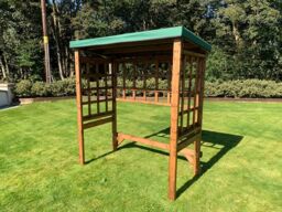 Charles Taylor Trading Wentworth Two Seat Arbour Frame Green in Brown - thumbnail 2