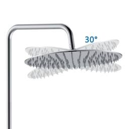 Hinsinc 300mm Round Chrome Rain Thermostatic Twin Head Shower Set in Metallic Silver - Size: 1000mm x 1000mm - thumbnail 5