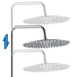 Hinsinc 300mm Round Chrome Rain Thermostatic Twin Head Shower Set in Metallic Silver - Size: 1000mm x 1000mm - thumbnail 4