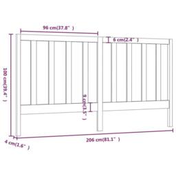 Berkfield Home Bed Headboard Honey Brown 206x4x100 cm Solid Wood Pine - Size: 206 x 4 x 100 cm - thumbnail 6