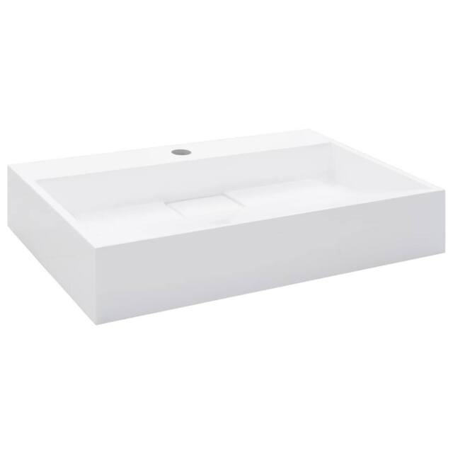 Berkfield Home Wash Basin 60x38x11 cm Mineral Cast/Marble Cast White - Size: 60 x 38 x 11 cm - image 1
