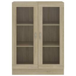 Berkfield Home Vitrine Cabinet Sonoma Oak 82.5x30.5x115 cm Engineered Wood in Light Tan - thumbnail 6
