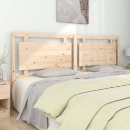 Berkfield Home Bed Headboard 205.5x4x100 cm Solid Pine Wood in Natural - thumbnail 2