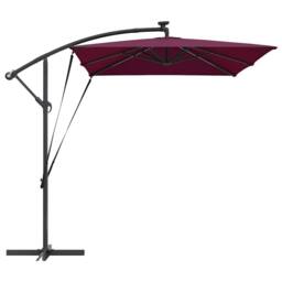 Berkfield Home Modern Cantilever Banana Parasol Bordeaux red 294 x 200 x 254 cm in Wine - thumbnail 7
