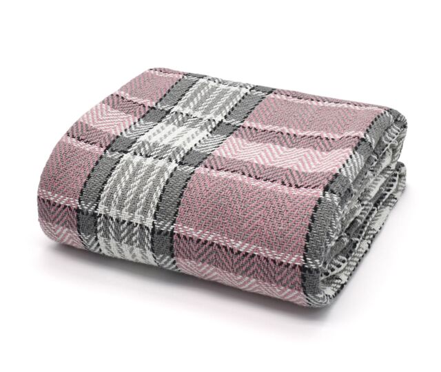 Velosso Deluxe Soft Weave Cotton Woven Throw Blanket, 50x60, Machine Washable in Dusty Pink - Size: 50 cm x 75 cm