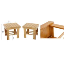 Nordara Heavy Duty Bamboo Step Stool with Storage Shelf Multi Purpose Seat in Natural - thumbnail 4
