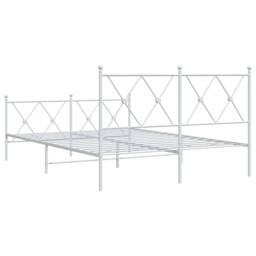 Berkfield Home Metal Bed Frame without Mattress with Footboard White 137x190cm - Size: 137x190 cm - thumbnail 6