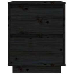 Berkfield Home Bedside Cabinets 2 pcs Black 40x35x50 cm Solid Wood Pine - Size: 40 x 35 x 50 cm - thumbnail 7