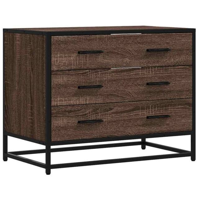 Berkfield Home Drawer Cabinet Brown Oak 70x41x56 cm Engineered Wood - Size: 70 x 41 x 56 cm - image 1