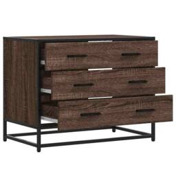 Berkfield Home Drawer Cabinet Brown Oak 70x41x56 cm Engineered Wood - Size: 70 x 41 x 56 cm - thumbnail 5