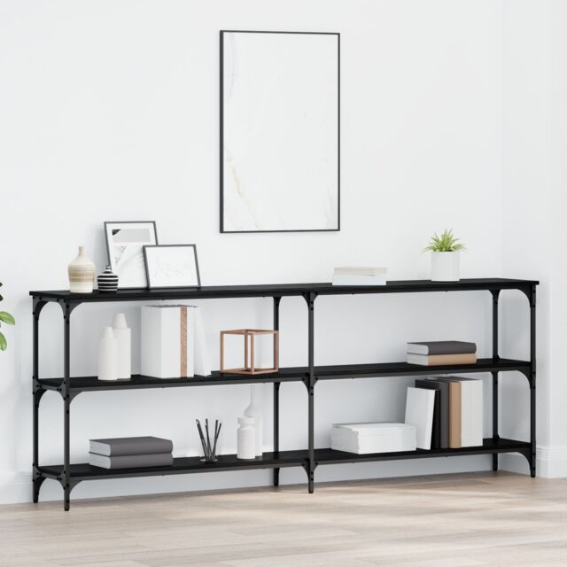 Berkfield Home Console Table Black Oak 200x29x75 cm Engineered Wood - Size: 200 x 29 x 75 cm - image 1